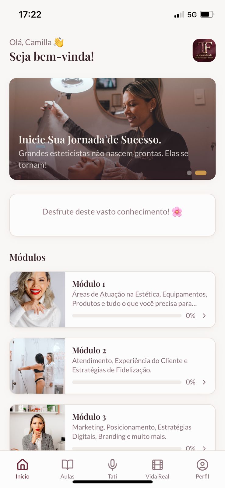 Tela do app TF Academy 1