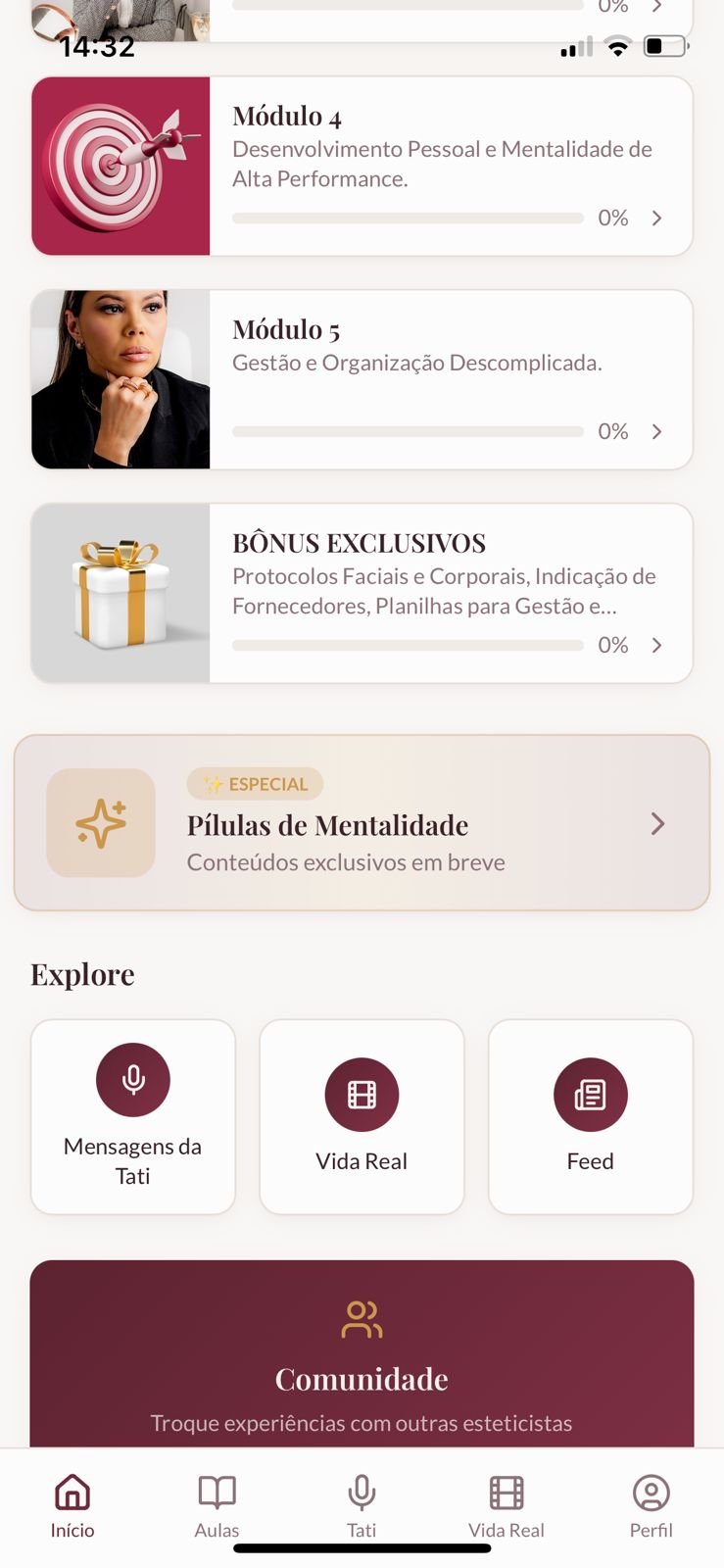 Tela do app TF Academy 2