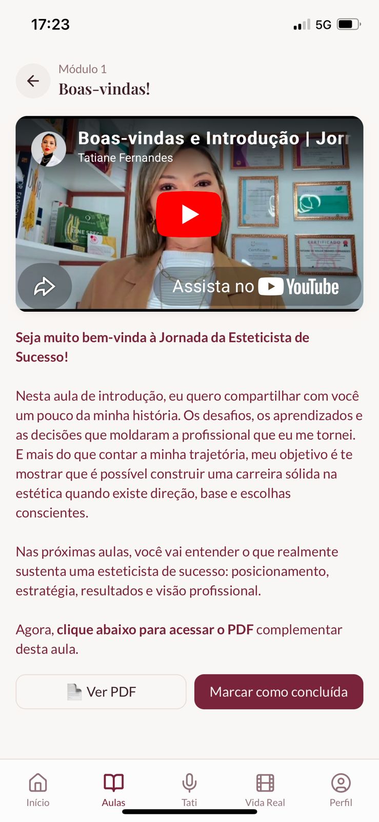 Tela do app TF Academy 3